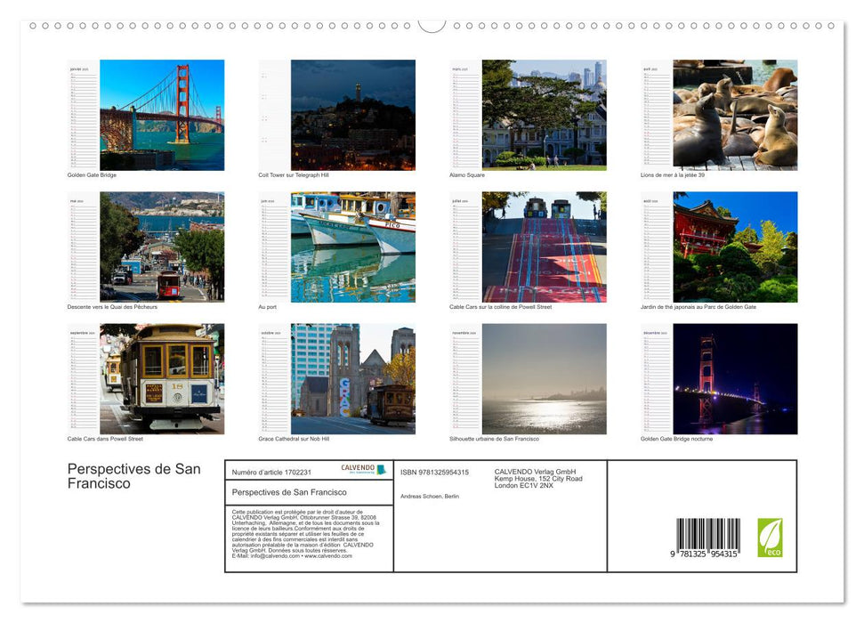 Perspectives de San Francisco (CALVENDO Calendrier supérieur 2025)