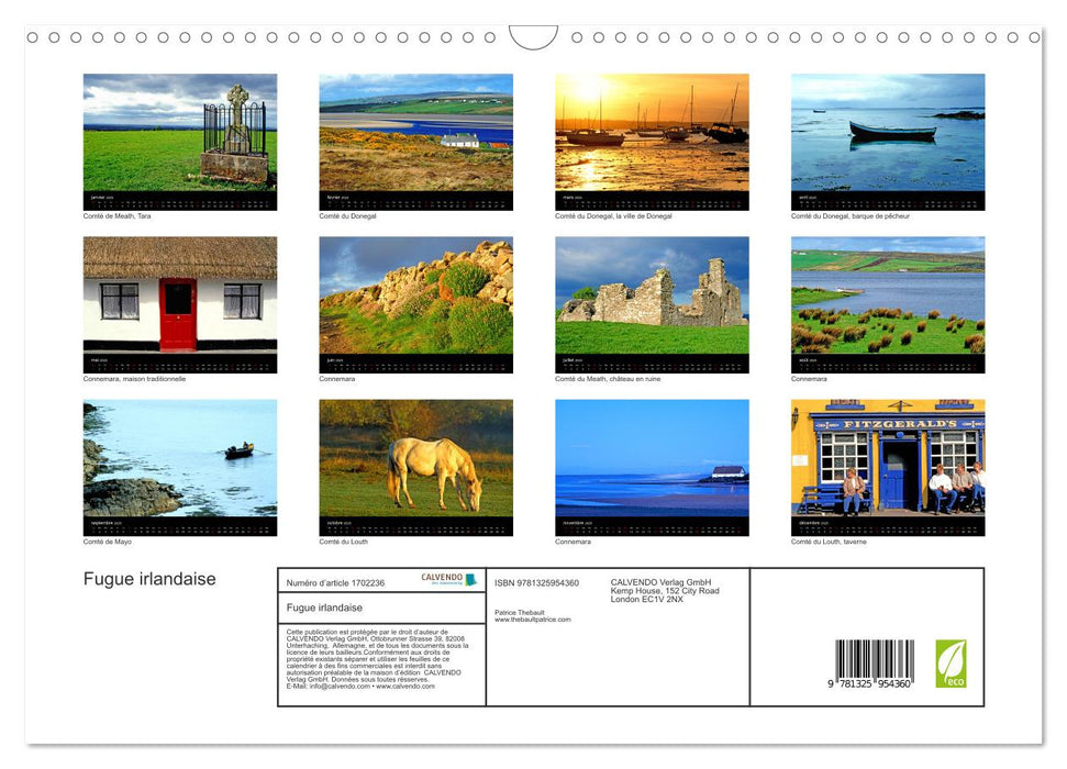 Fugue irlandaise (CALVENDO Calendrier mensuel 2025)