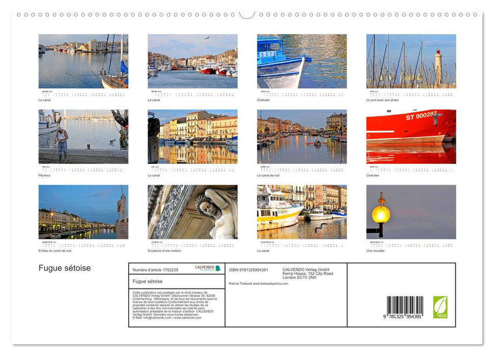 Fugue sétoise (CALVENDO Calendrier supérieur 2025)