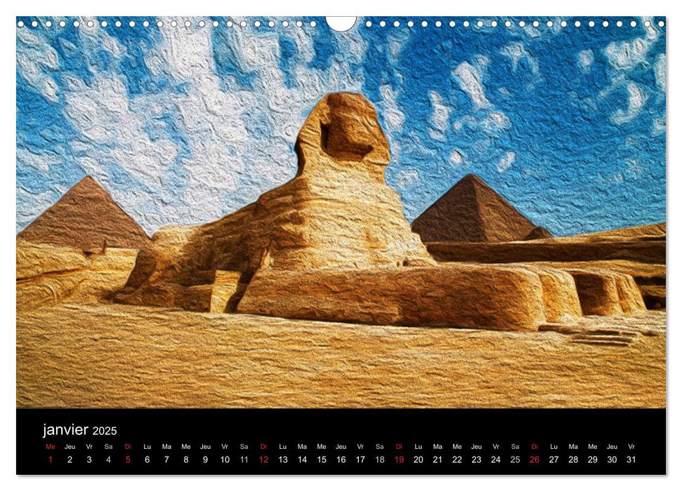 L'ÉGYPTE EN COULEURS (CALVENDO Calendrier mensuel 2025)