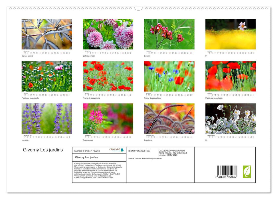 Giverny Les jardins (CALVENDO Calendrier supérieur 2025)