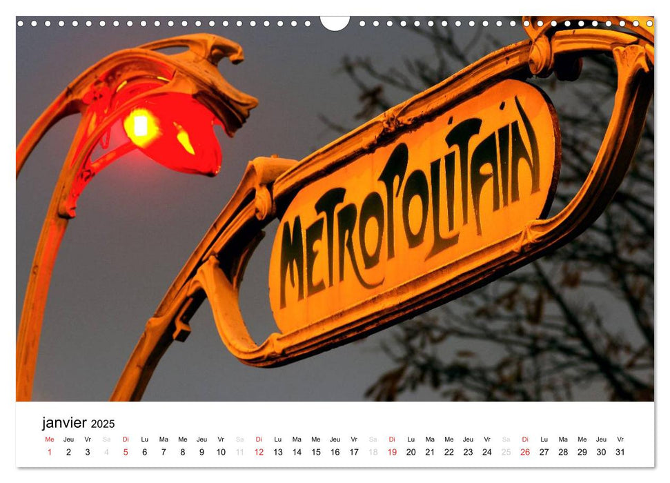 Paris Métropolitain (CALVENDO Calendrier mensuel 2025)