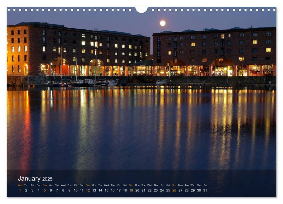 Liverpool - Water and Light (CALVENDO Monthly Calendar 2025)