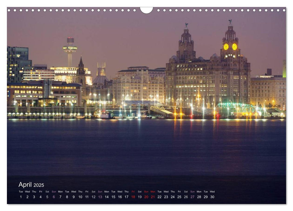 Liverpool - Water and Light (CALVENDO Monthly Calendar 2025)