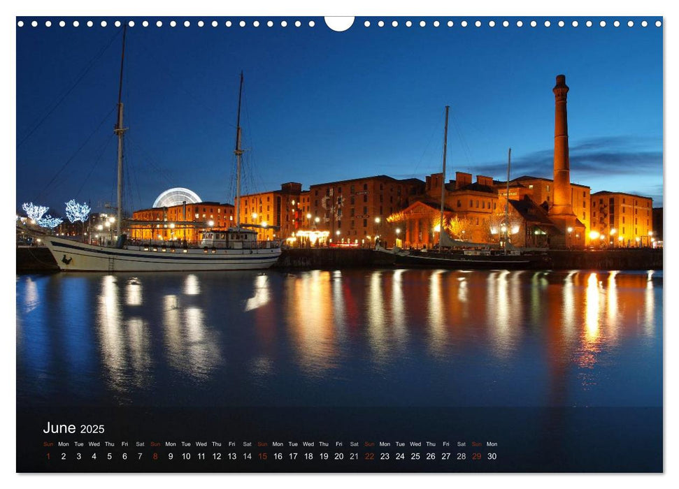 Liverpool - Water and Light (CALVENDO Monthly Calendar 2025)