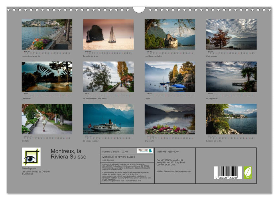 Montreux, la Riviera Suisse (CALVENDO Calendrier mensuel 2025)