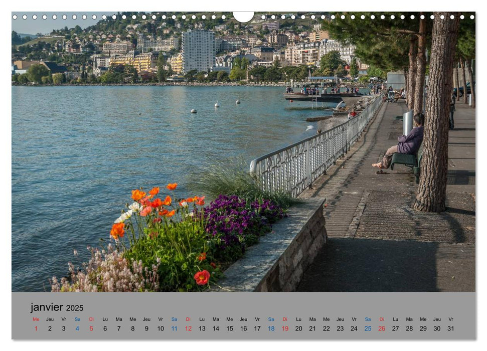 Montreux, la Riviera Suisse (CALVENDO Calendrier mensuel 2025)