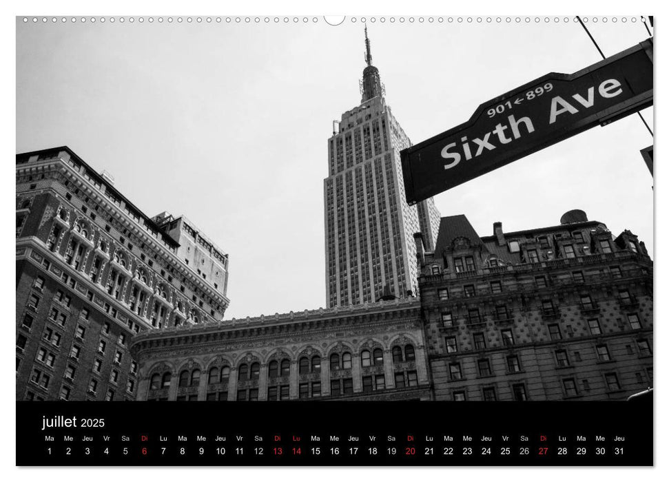 New York en noir et blanc (CALVENDO Calendrier supérieur 2025)