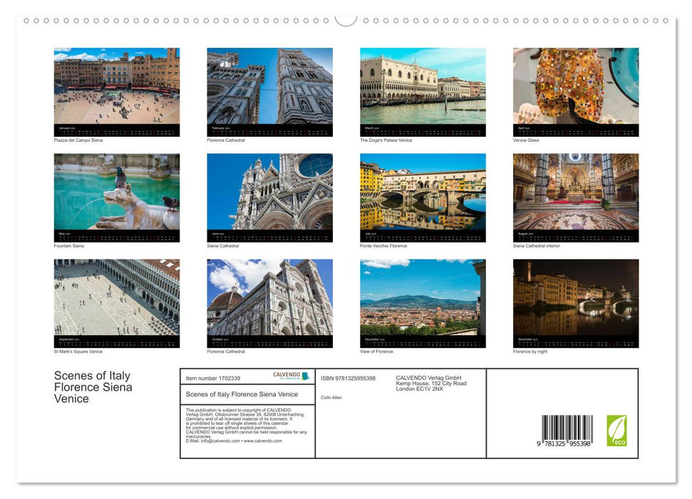 Scenes of Italy Florence Siena Venice (CALVENDO Premium-Calendar 2025)