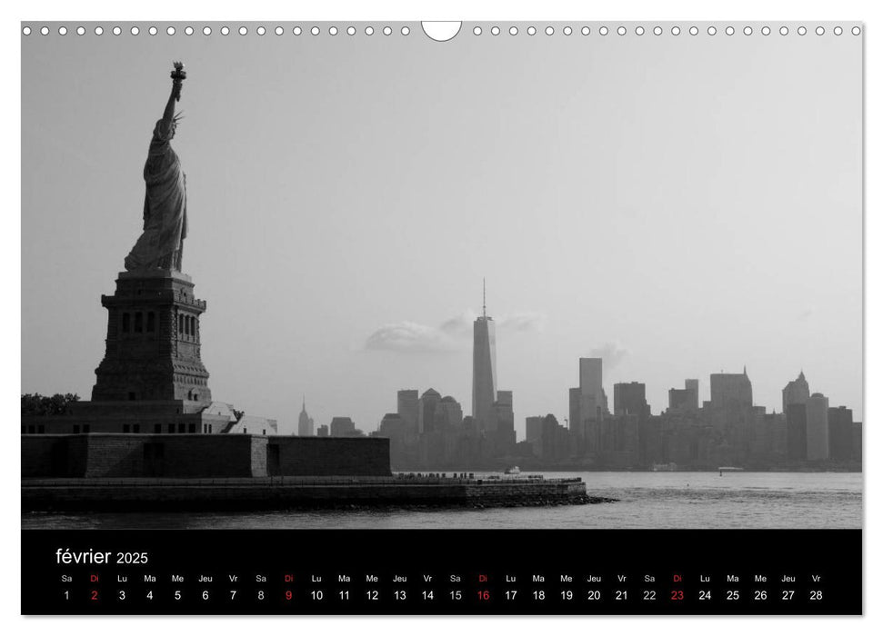 New York en noir et blanc (CALVENDO Calendrier mensuel 2025)