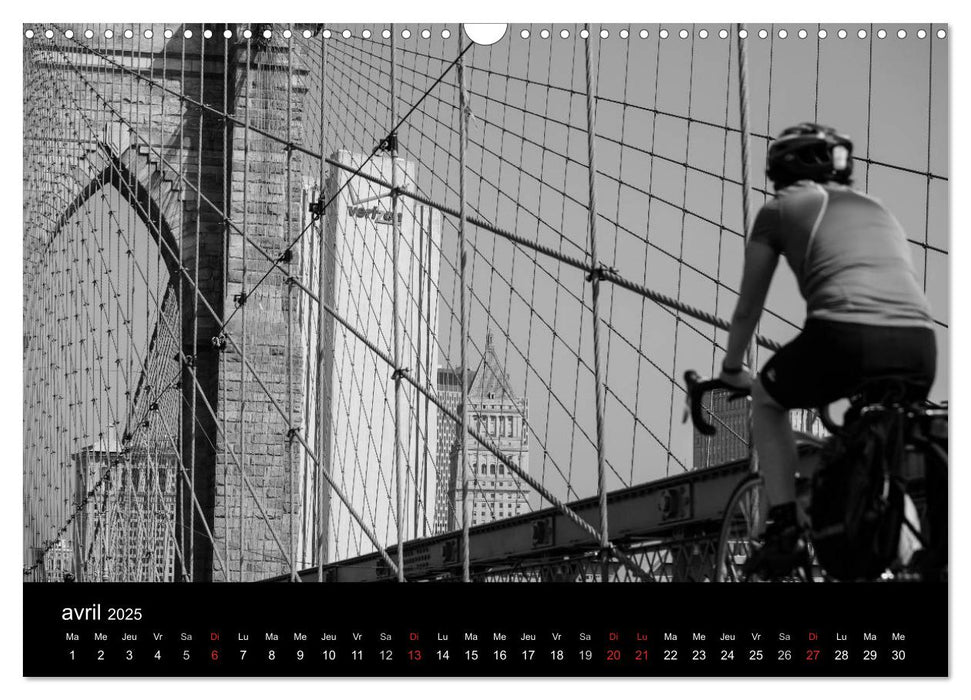 New York en noir et blanc (CALVENDO Calendrier mensuel 2025)