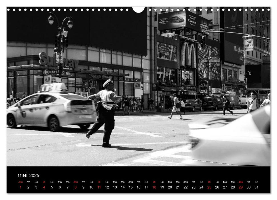 New York en noir et blanc (CALVENDO Calendrier mensuel 2025)