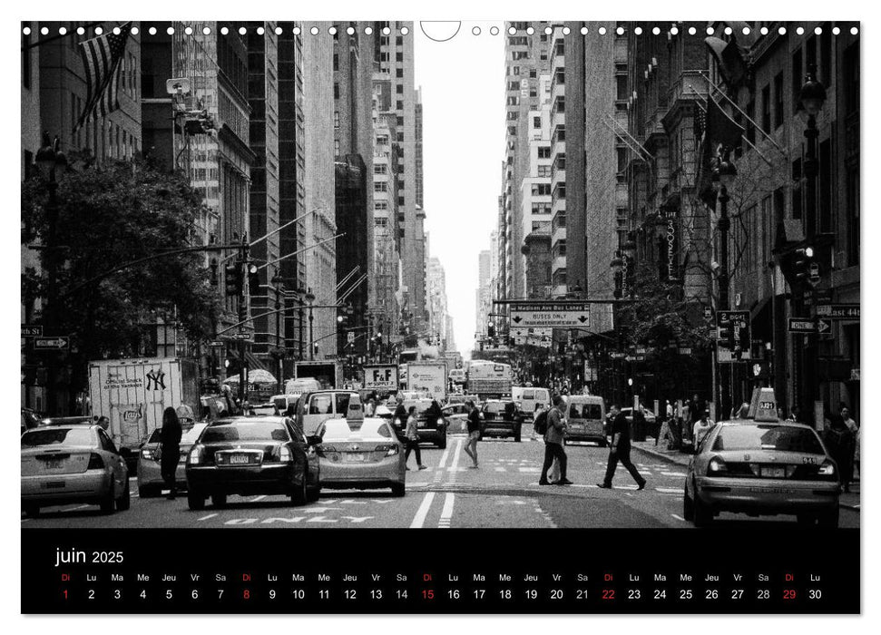 New York en noir et blanc (CALVENDO Calendrier mensuel 2025)