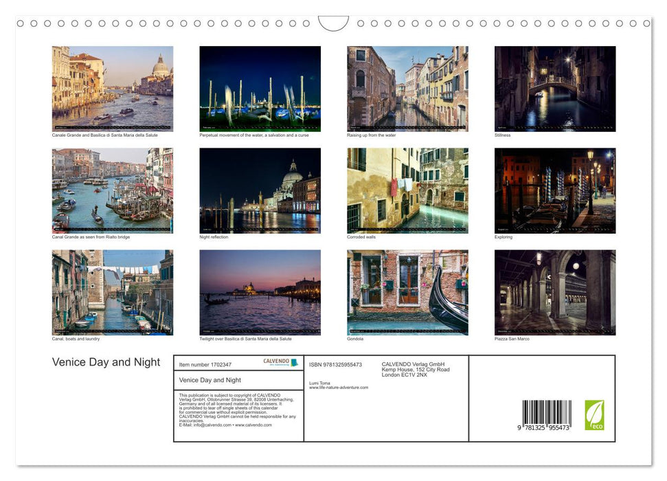 Venice Day and Night (CALVENDO Monthly Calendar 2025)