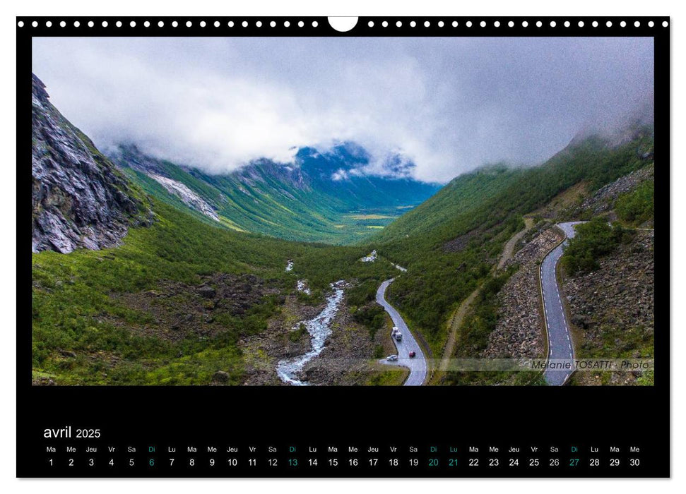 Cap au Nord - Paysages de Norvège (CALVENDO Calendrier mensuel 2025)