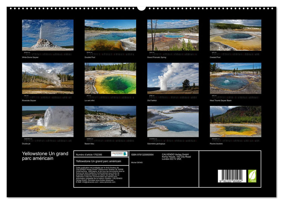 Yellowstone Un grand parc américain (CALVENDO Calendrier supérieur 2025)