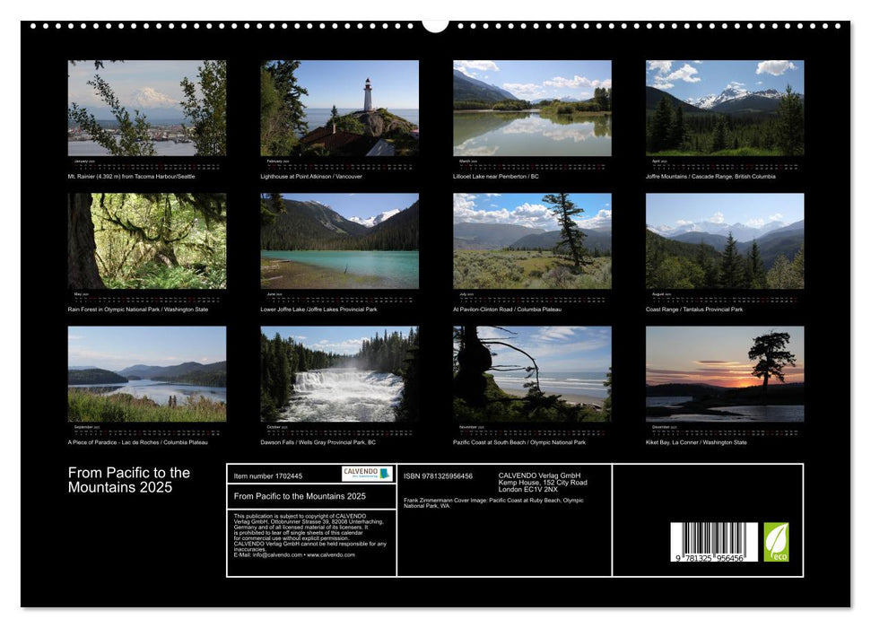 From Pacific to the Mountains 2025 (CALVENDO Premium-Calendar 2025)