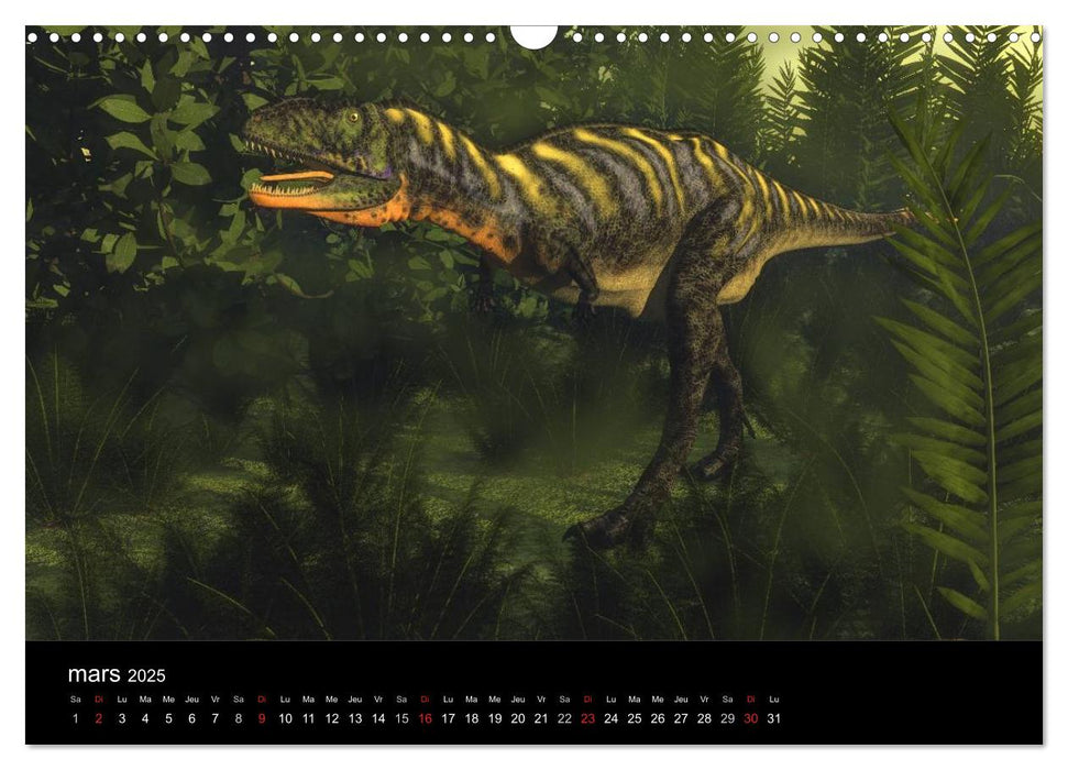 Le monde fascinant des dinosaures (CALVENDO Calendrier mensuel 2025)