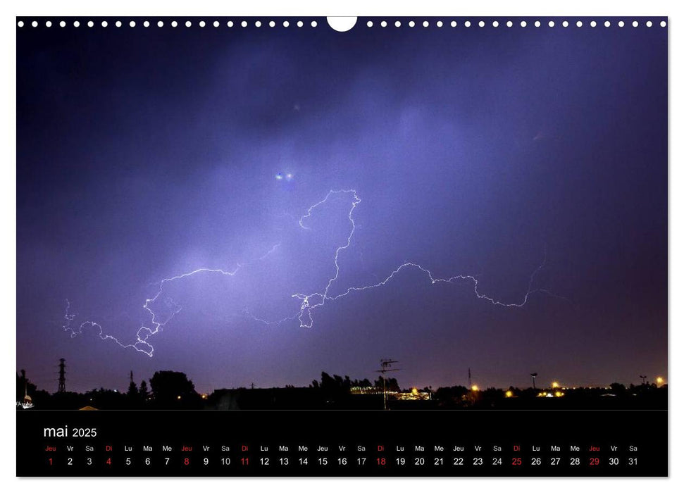 Nuits Electriques (CALVENDO Calendrier mensuel 2025)