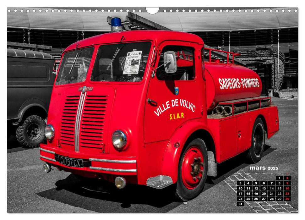 VÉHICULES de POMPIERS VINTAGE (CALVENDO Calendrier mensuel 2025)