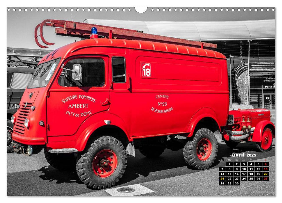 VÉHICULES de POMPIERS VINTAGE (CALVENDO Calendrier mensuel 2025)