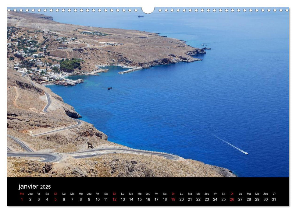 Crète, l'île rebelle (CALVENDO Calendrier mensuel 2025)