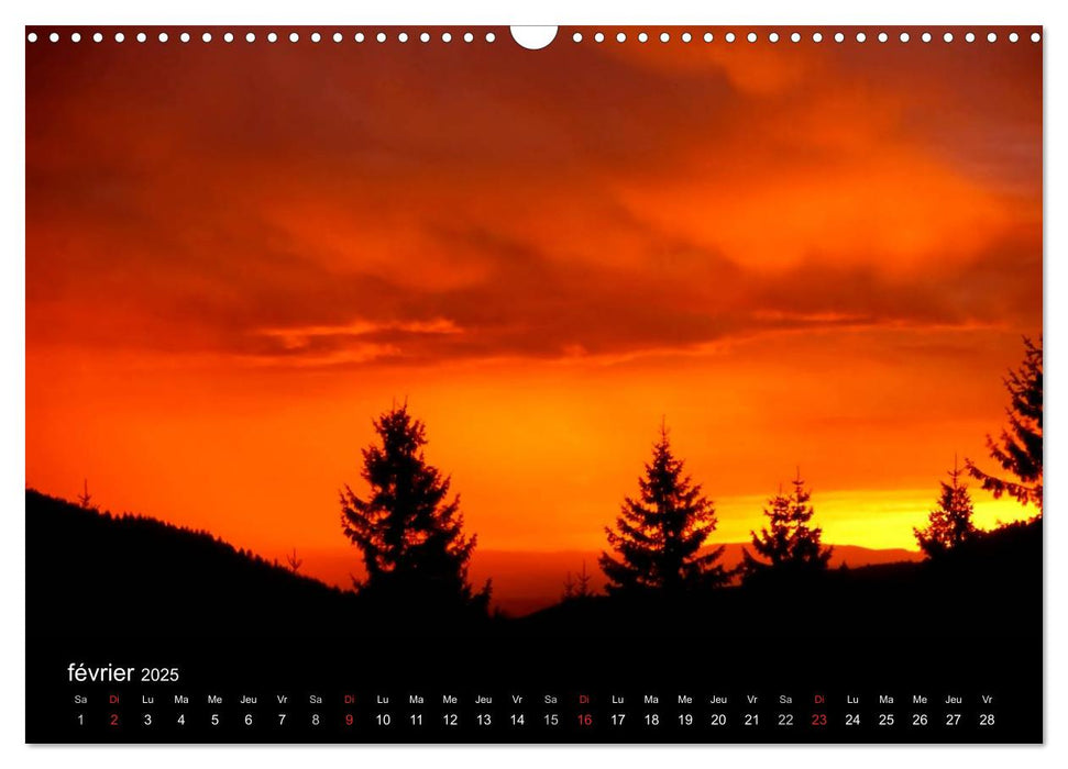 Couchers de soleil (CALVENDO Calendrier mensuel 2025)