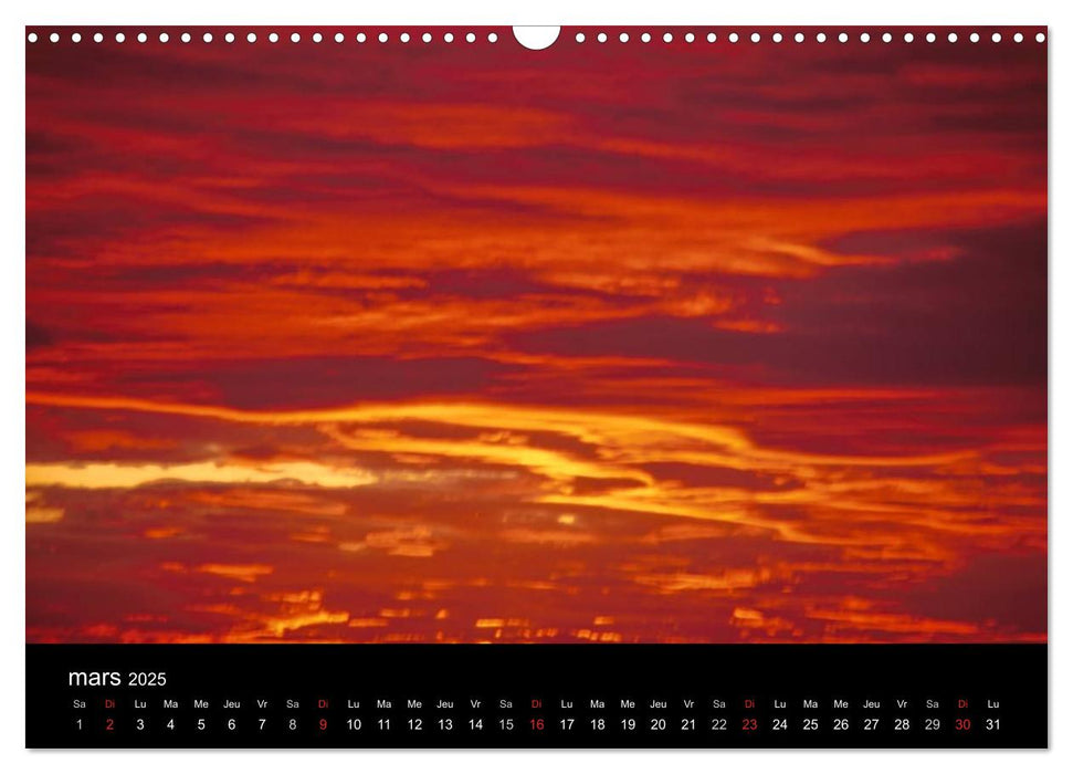 Couchers de soleil (CALVENDO Calendrier mensuel 2025)