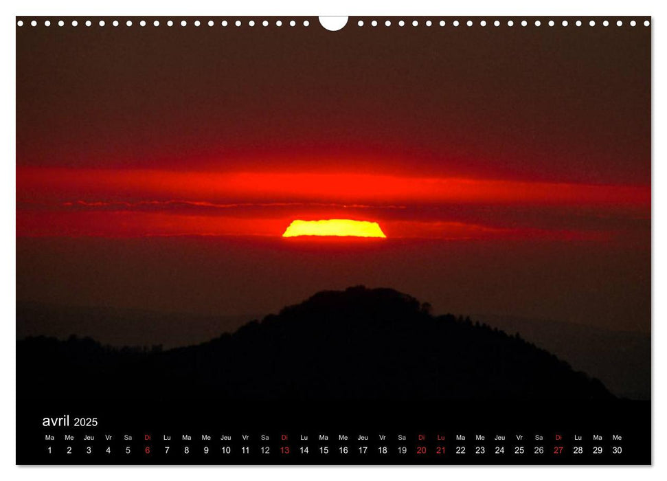 Couchers de soleil (CALVENDO Calendrier mensuel 2025)