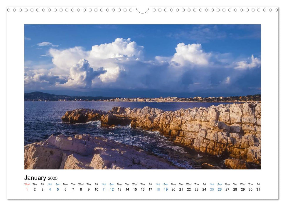 French Riviera The Light of the Blue Coast (CALVENDO Monthly Calendar 2025)