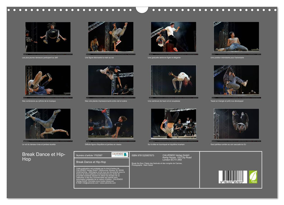 Break Dance et Hip-Hop (CALVENDO Calendrier mensuel 2025)