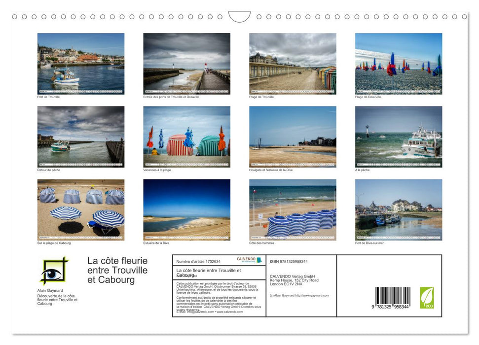 La côte fleurie entre Trouville et Cabourg (CALVENDO Calendrier mensuel 2025)