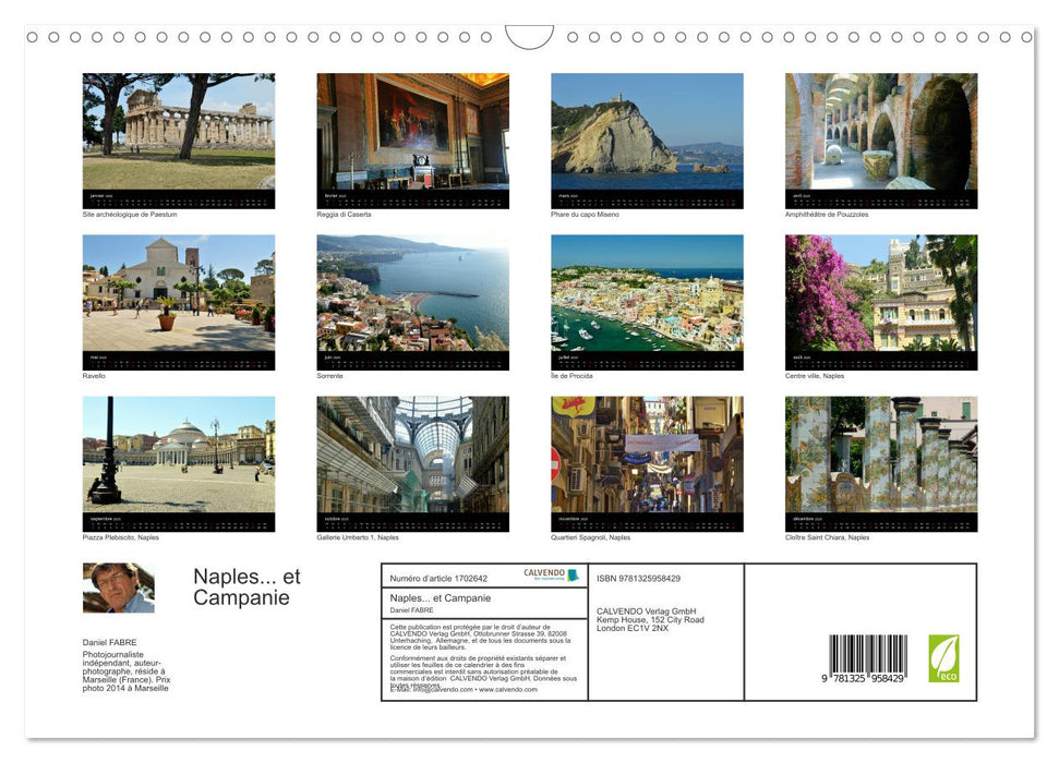 Naples... et Campanie (CALVENDO Calendrier mensuel 2025)