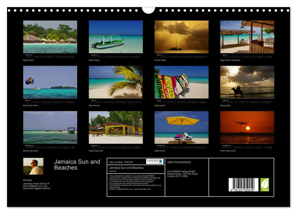 Jamaica Sun and Beaches (CALVENDO Monthly Calendar 2025)