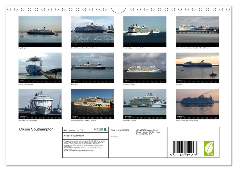 Cruise Southampton (CALVENDO Monthly Calendar 2025)