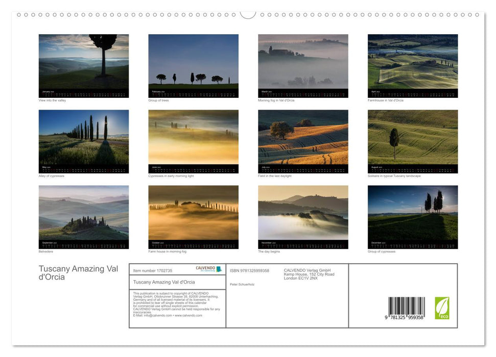 Tuscany Amazing Val d'Orcia (CALVENDO Premium-Calendar 2025)