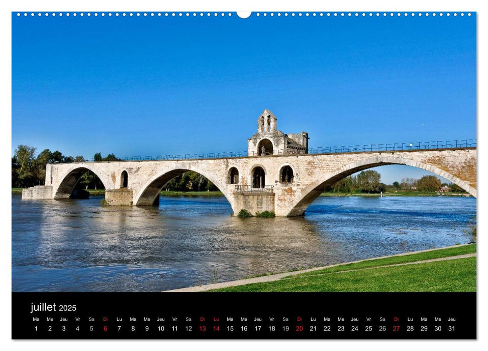 Avignon Le Palais des Papes et le Pont St-Bénézet (CALVENDO Calendrier supérieur 2025)