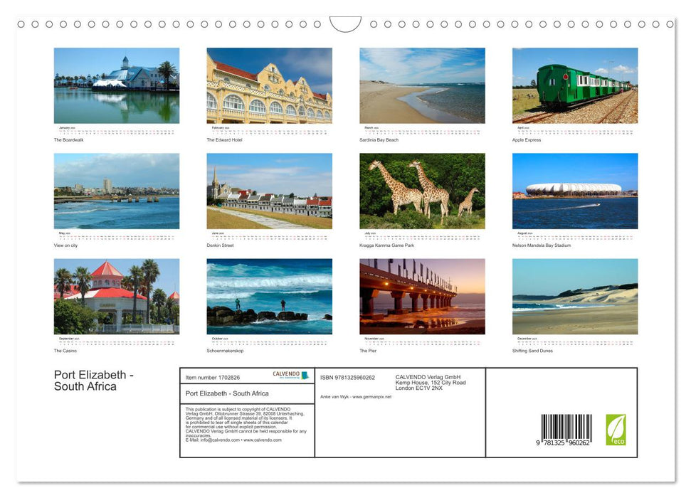 Port Elizabeth - South Africa (CALVENDO Monthly Calendar 2025)