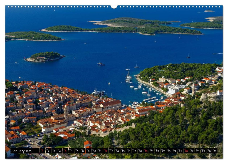 Hvar The sunny Island of Croatia (CALVENDO Premium-Calendar 2025)