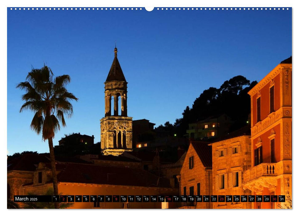 Hvar The sunny Island of Croatia (CALVENDO Premium-Calendar 2025)