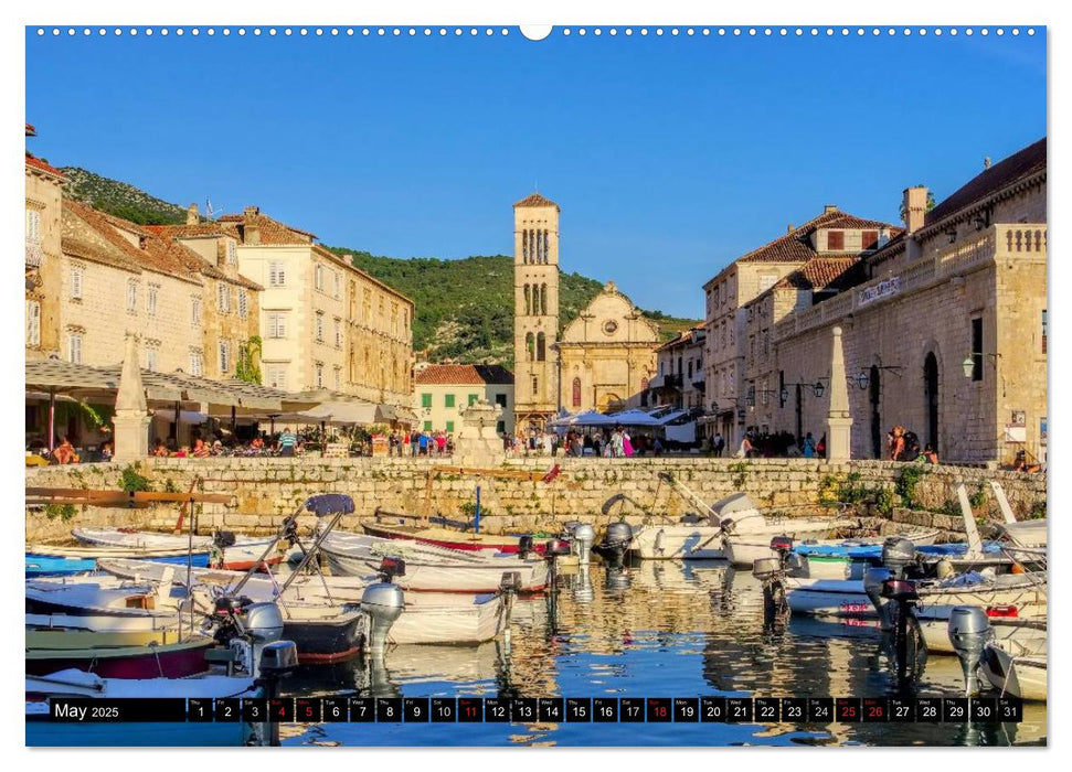 Hvar The sunny Island of Croatia (CALVENDO Premium-Calendar 2025)