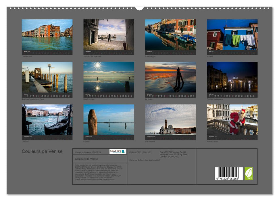 Couleurs de Venise (CALVENDO Calendrier supérieur 2025)