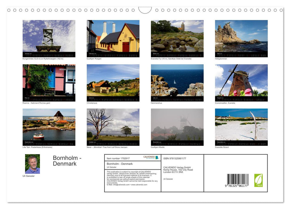 Bornholm - Denmark (CALVENDO Monthly Calendar 2025)