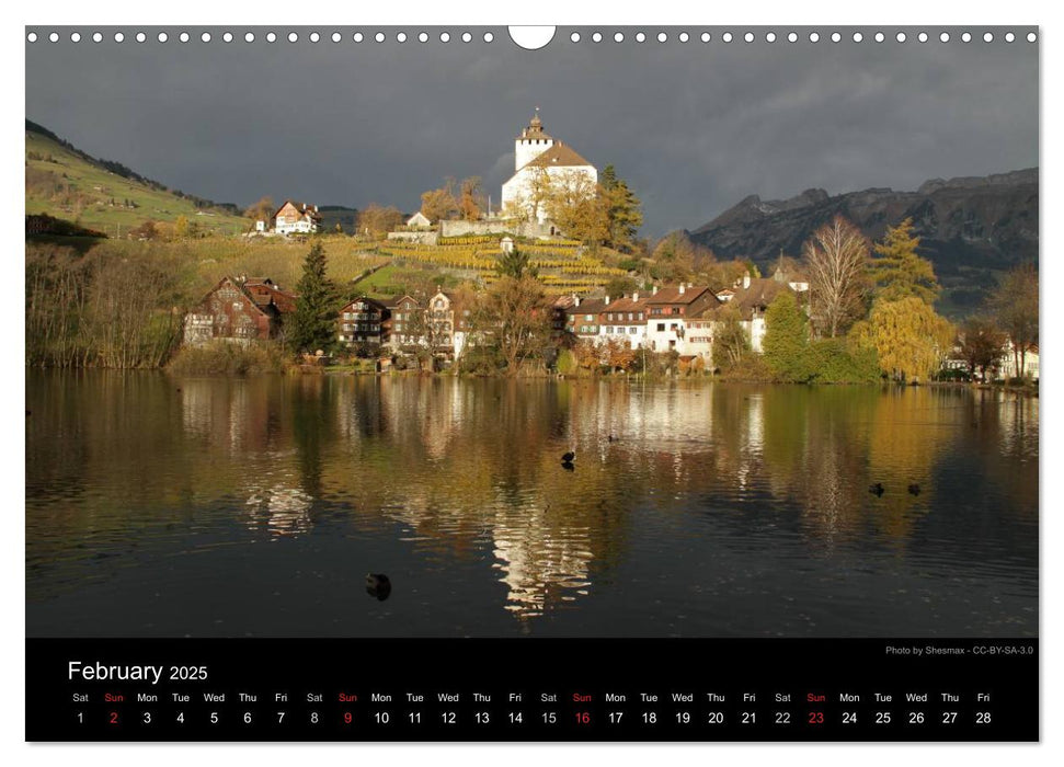 Monuments of Switzerland 2025 (CALVENDO Monthly Calendar 2025)