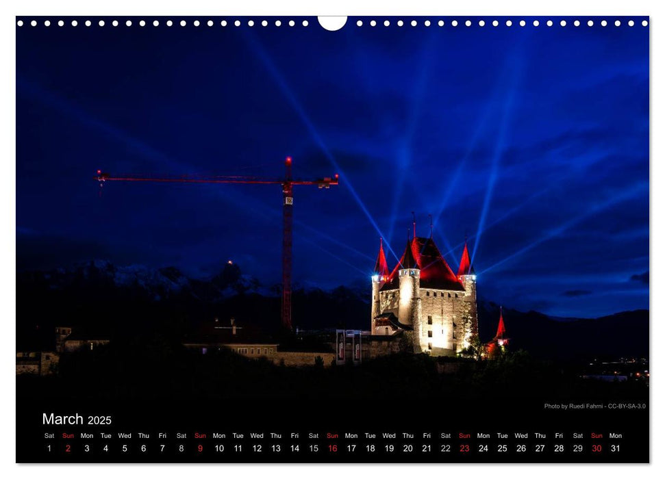 Monuments of Switzerland 2025 (CALVENDO Monthly Calendar 2025)