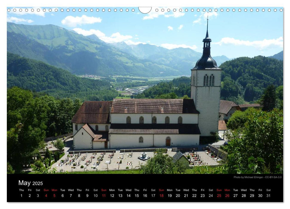 Monuments of Switzerland 2025 (CALVENDO Monthly Calendar 2025)