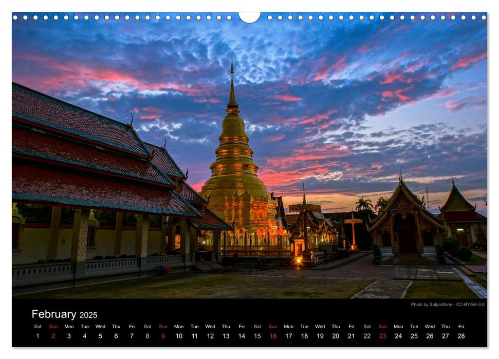 Monuments of Thailand 2025 (CALVENDO Monthly Calendar 2025)