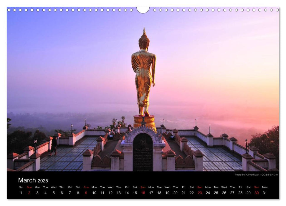 Monuments of Thailand 2025 (CALVENDO Monthly Calendar 2025)