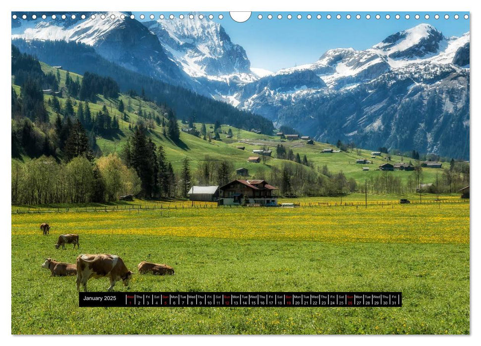 Landscapes of Swiss Alps (CALVENDO Monthly Calendar 2025)