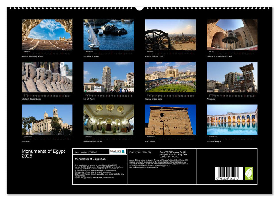 Monuments of Egypt 2025 (CALVENDO Premium-Calendar 2025)